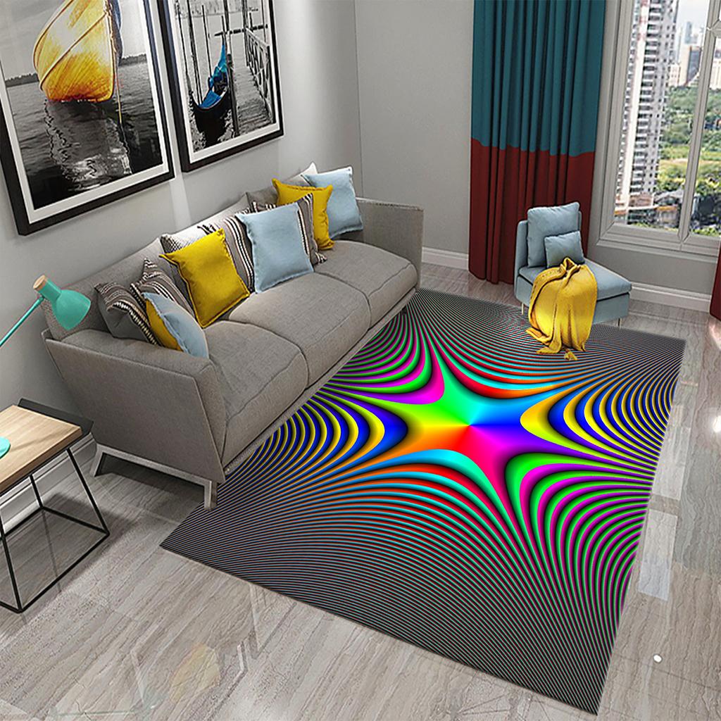 3D оптическая иллюзия психоделический ковер красочная геометрия ковер Vertigo гостиная спальня ванная комната вход нескользящий напольный коврик