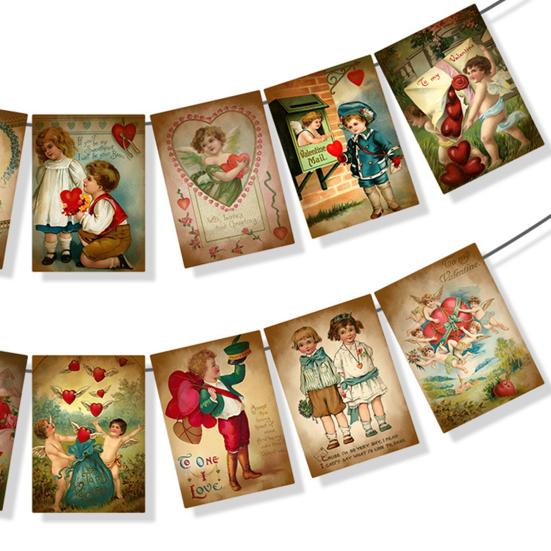 1 комплект баннера на день Святого Валентина изысканный элегантный викторианский стиль подвесная гирлянда для украшения свадебной вечеринки