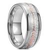 Fashion 8mm Rose Gold Color Tungsten Wedding Arrow Ring For Men Vintage Meteorite Pattern Engagement Steel Ring Men Wedding Band