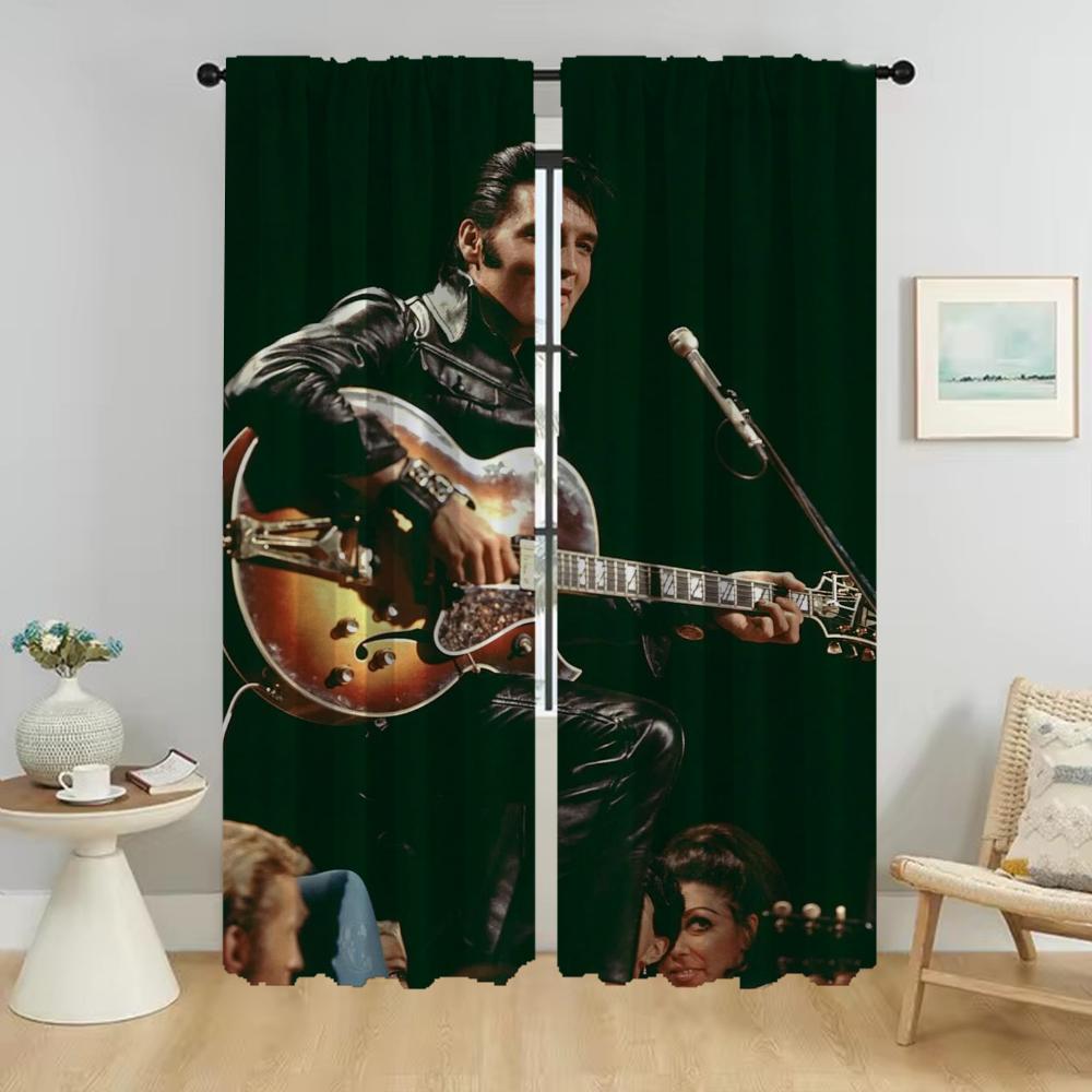 Elegant Room Curtains 2 Pieces Elvies Window Curtain for Room 2 Panel Tulle for Bedroom Halloween Decoration Shades Partition