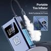 Автомобильный беспроводной насос для накачивания шин с интеллектуальным цифровым дисплеем, мощный насос с обратной зарядкой и внешним аккумулятором