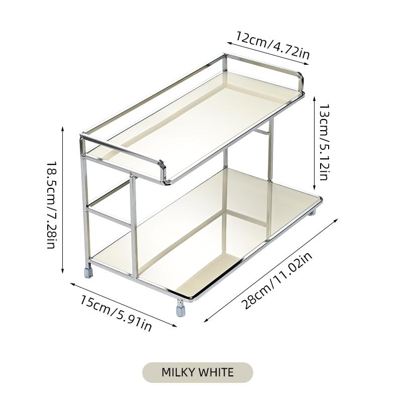 Metal Desktop Layered Storage Rack, Double-Layer Desk Storage Rack, Water Cup and Coffee Cup Storage Rack,