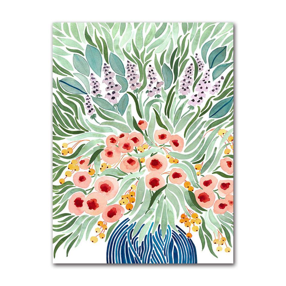 Tulip Violets Abstract Poster, Woman Coat Flower, Green Light, Aesthetic Prints, Wall Art, Canvas Painting, Room Decoration