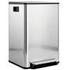 60L Dual Compartment Stainless Steel Bin, with Deodoriser Holders - Silver Tone