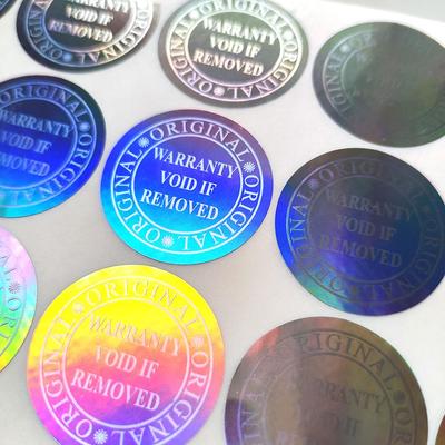100 шт. 25 мм Голографическая надпись «ГАРАНТИЯ АННУЛИРУЕТСЯ ПРИ УДАЛЕНИИ ОРИГИНАЛ» Защитная пломба Серебристая виниловая этикетка с защитой от вскрытия Стикер, устойчивый к удалению