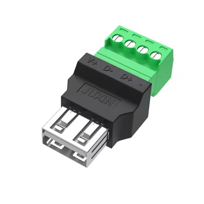 Разъем USB2.0 Избегайте сварки Штекер типа A Адаптер Разъем Гнездо USB Тип A 4-контактный Штекер/Гнездо 4-контактный Винтовой клеммный штекер