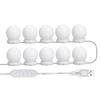 Vanity LEDs Mirror Lights Kit with 10 Bulbs Adjustable 10 Brightness & 3 Lighting Modes USB Mirror String Light for