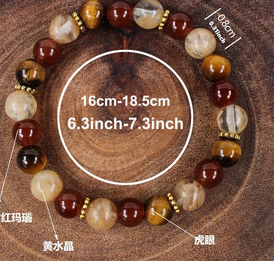 Natural Tiger Eye Citrine Bracelet Autumn Malachite Beaded Hand String 8mm Round Stone Jewelry for Women