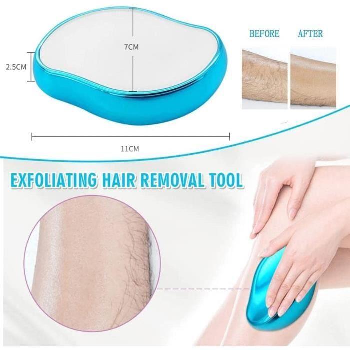 Épilateur d'épilation physique indolore pour femme,Crystal Hair Eraser,Gomme À Cheveux en Cristal,Outil Dépilation Portable Jambes