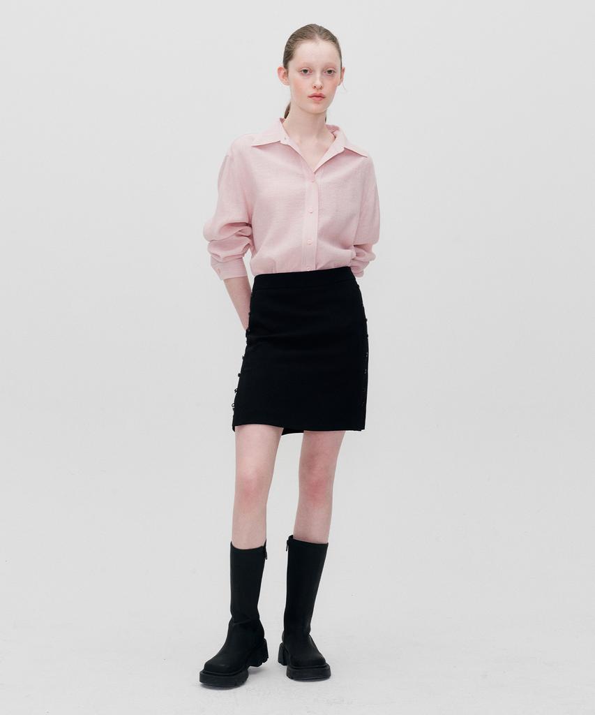 Rie Side Buttoned Mini Skirt