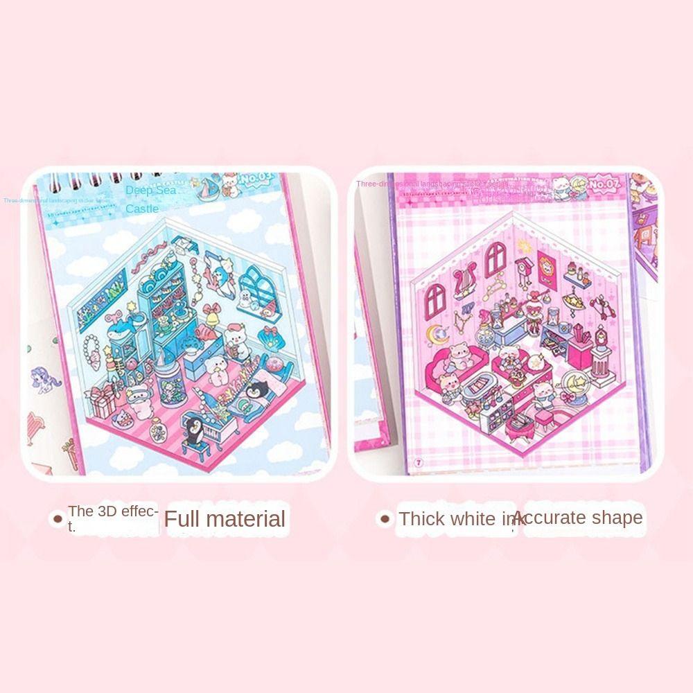 Набор 3D-наклеек для мультфильмов, набор 10 в 1, миниатюрная сцена, набор для альбома для школьников
