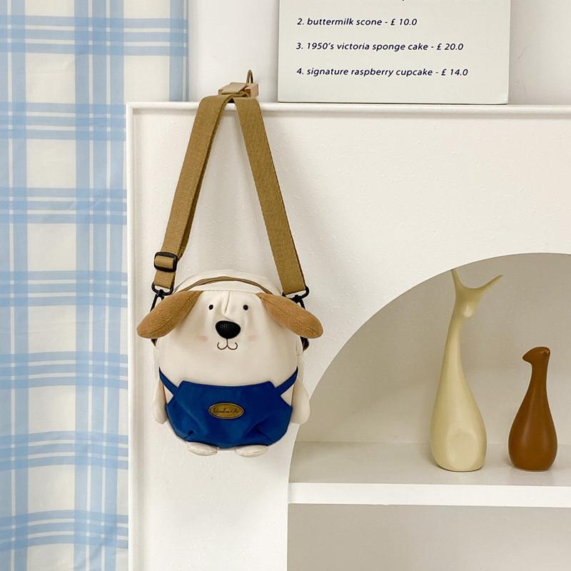 Children Nylon Cute Dog Shoulder Bag With Breathable And Durable Design For School Use