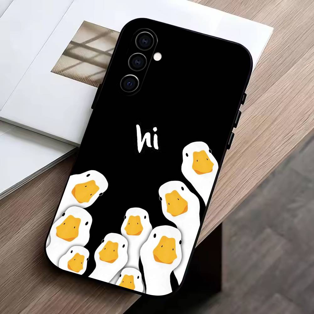 Little Cute Duck  Phone Case For Samsung Galaxy A73,A72,A71,A70,A53,A52,A51,Soft Silicone Black Cover