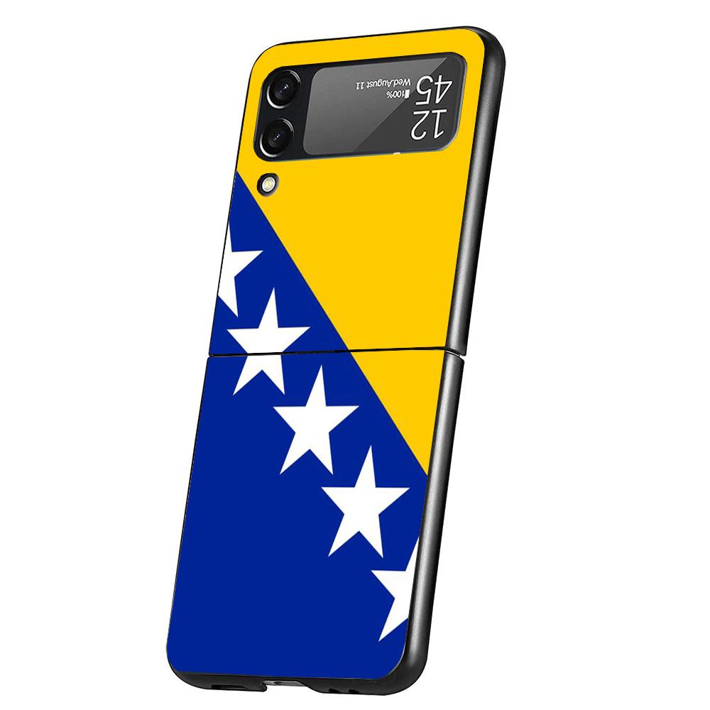 Bosnia And Herzegovina Flag Cover Phone Case For Samsung Galaxy Z Flip 7 6 5 4 3 5G Flip7 Flip6 Flip5 Flip4 Flip3 Black Fundas S