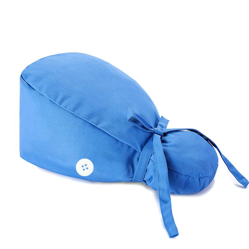1 шт. с пуговицами однотонная шапочка медсестры с высоким хвостом регулируемая легко моется