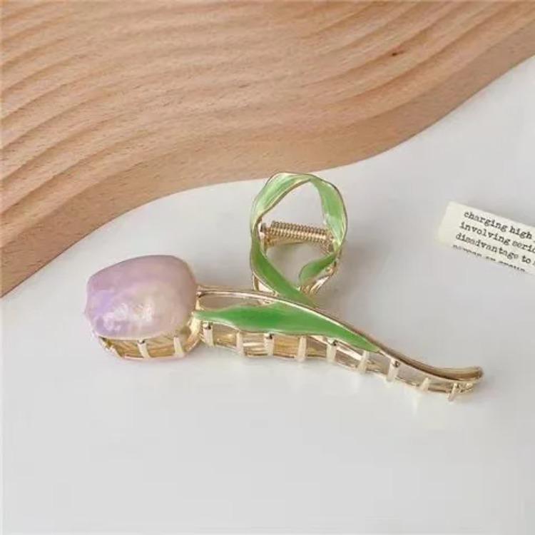 Новый зажим для волос Тюльпан Цветок изящество Зажим-акула Головной убор Винтажный зажим-краб для хвостика Модный милый ЗАЖИМ ДЛЯ ВОЛОС ДЛЯ ДЕВОЧКИ Ювелирное украшение для волос