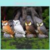 Owl Resin Garden Decor With Realistic Animal Figurines For Home And Gift Use