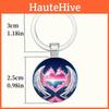 Angel Wings Heart Marine Design Glass Alloy Keyring For Party Favors And Promotional Gifts