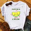 2023 New Women T-Shirt Watermelon One In A Melon Cartoon Printed Top Female T Shirts Harajuku Streetwear O-Neck Short Clothes