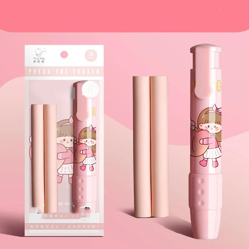 Creative Press Type Eraser Lovely Cartoon Animal Pen Style Eraser Rubber Pencil Eraser Student Back To School Kawaii Stationery