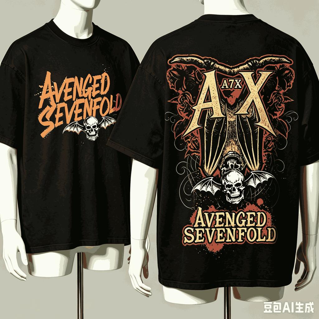 Avenged Sevenfold Для фанатов Подарок Футболка Унисекс Унисекс Харадзюку Оверсайз Унисекс С коротким рукавом Уличная одежда Высокое качество Дышащая футболка