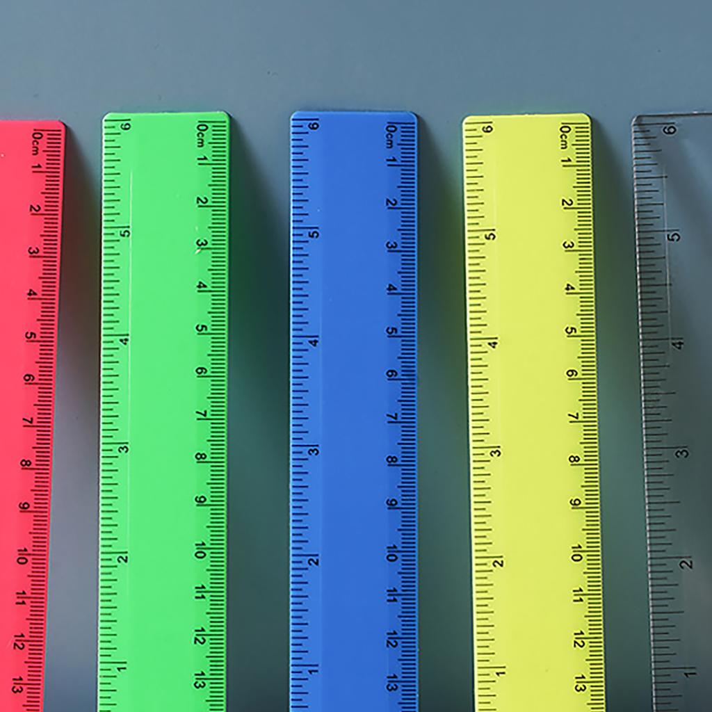 4Pcs Clear Colorful Ruler Kids Plastic Ruler for School Ruler with Centimeters Millimeter and Inches Assorted Color