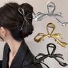 Vintage Metal Large Bow Hair Claw Clip Trendy Irregular Ponytail Hair Clips Barrettes Crab Hairpins for Women Hair Accessories Gifts