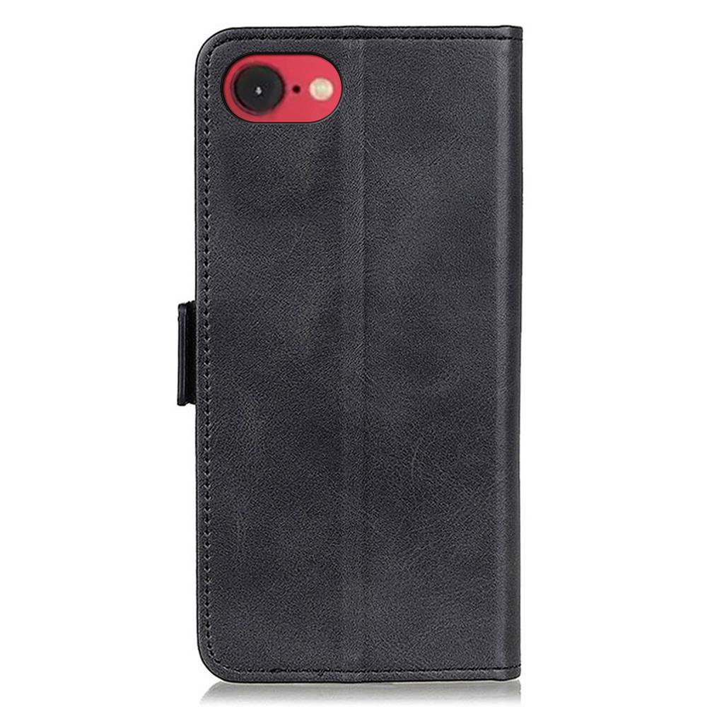 For iPhone 16e Case Stand Cowhide Texture PU Leather Phone Cover
