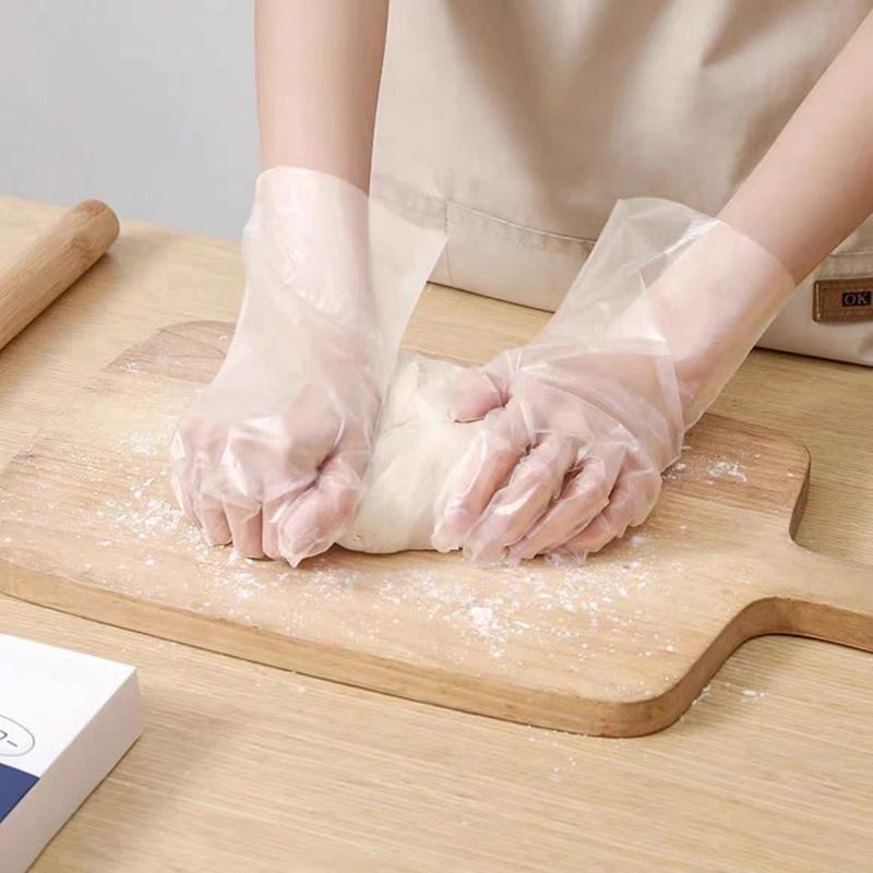 50Pcs/Box Latex Free Gloves Tpe Disposable Gloves Transparent Non-Slip Acid Work Safety Food Grade Household Cleaning Gloves