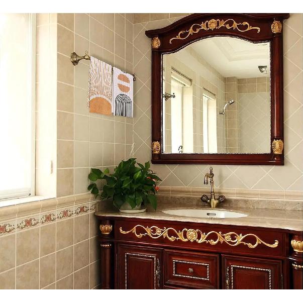 IWXYI Dish Towels, Mid Century Modern Boho Waffle Weave Kitchen 1624 Inches Set of 2, Modern Abstract Decorative Hand Towels and Dish Cloths