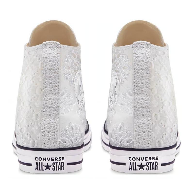 Converse Chuck Taylor All Star Boho Mix Круглый носок Шнуровка Нескользящие Высокие эспадрильи Женские Белые