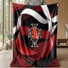 Portugal Football Printed Flannel Blanket Skin Friendly Warm Decorative Throw for Indoor Couch Bed Daily Use