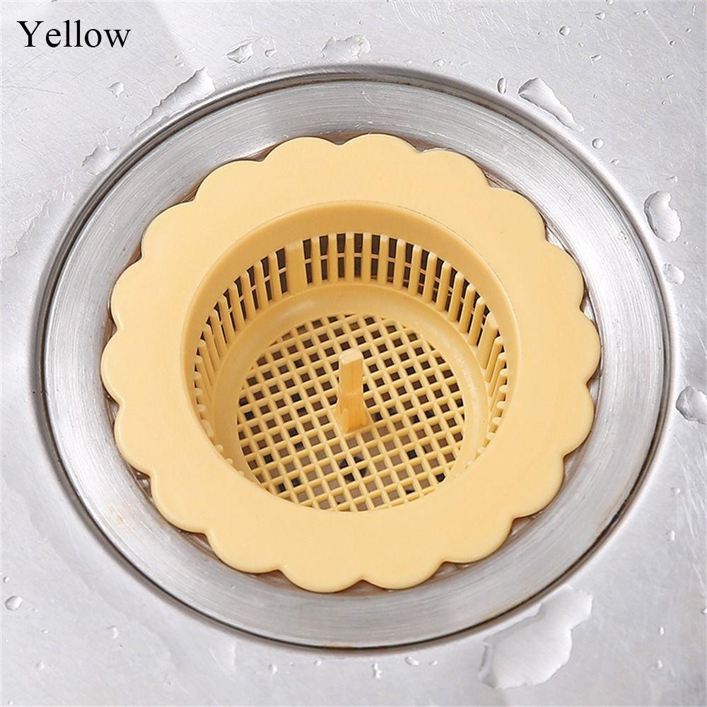 Cylindrical Handle Hole Filter Flower Shape Floor Filter Durable Sink Drain Strainer  Bathroom
