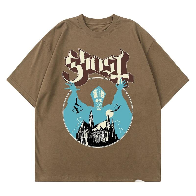 New Ghost Band T-shirt Women Oversize Fashion Cool London Singer Fans Essentials Summer Short Sleeve Print Rock Plain Black Tees