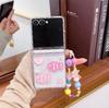 3D Мультяшный Чехол-Браслет Для Samsung Galaxy Z Flip 5 6 7 5G Складной Магнитный PC Корпус Ударопрочный Защитный Прозрачная Задняя Крышка