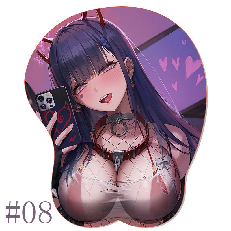 Sexy Akuma Nihmune OPPAI Mouse Pad Mousepad Anime Waifu Cups Season 6 Numi Silicone 3D Wrist Rest MousePad Sexy Hentai Mouse Mat