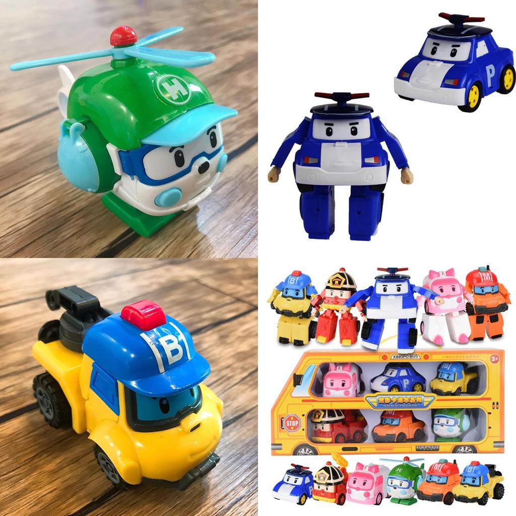 Высококачественный Робокар Поли Рой Эмбер Трансформеры Робот Фигурки Действия Машина Автобус Набор