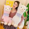 Cartoon Alpaca with Scarf Plush Toys Lovely Animal Sheep Alpacasso Plush Dolls Stuffed Soft Nice Birthday Xmas Gift