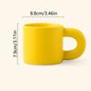 Fat Round Handgrip Pink Coffee Mug Ceramic Cute Fat Handle Cup Creative Novelty Cups  Office