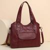 Women's Elegant Solid Color Shoulder Bag With Zipper Closure Tote Versatile Handbag For Work And Daily