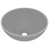 VidaXL Round Luxury Bathroom Sink Countertop Washbasin Toilet Hand Basin Cosmetic Room Interior Matte Light Grey 146971