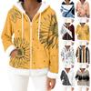 Women's Casual Fashion Long-Sleeved Zip-Up Fleece Hooded Cardigan