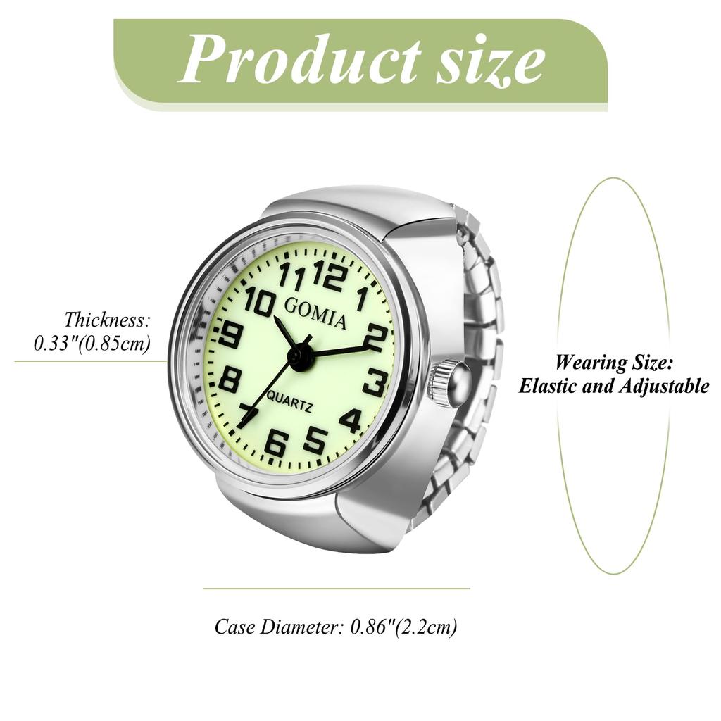 Простые и стильные аналоговые кольцо-часы: Нержавеющая сталь, Один размер подходит большинству, Кварцевый механизм, Модный аксессуар - Идеальный подарок на дни рождения,