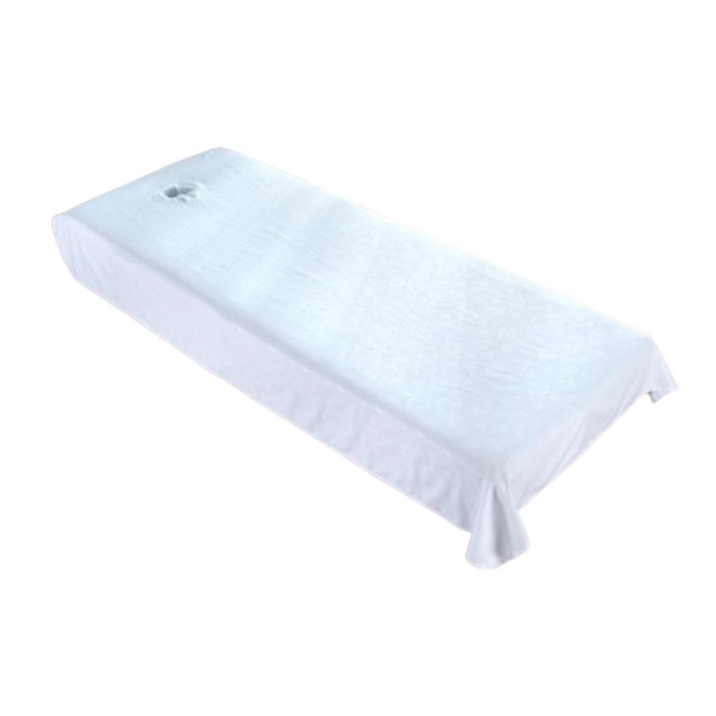 Beauty Bed Sheet with Hole Polyester Reusable Massage Bed Cover Tools Accessories for Beauty Massage Couch Salon Table Hotel Men