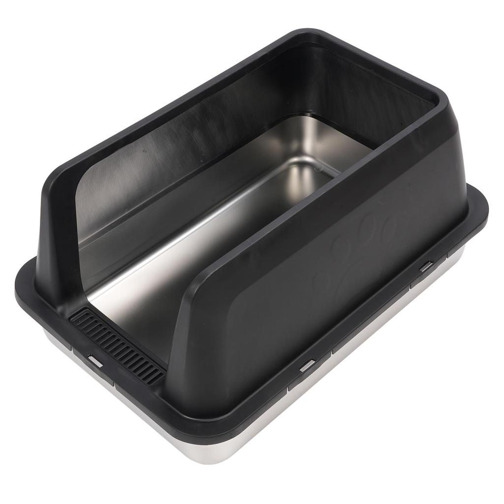 Лоток для кошек из нержавеющей стали, с защитой от разбрызгивания, съемными высокими бортами, очень большой лоток для кошек для крупных