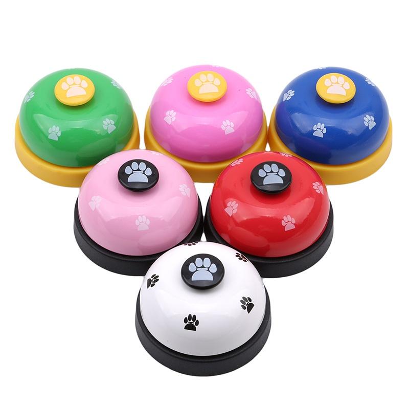 Pet Call Bell Dog Ball-Shape Paws Printed Meal Feeding Educational Puppy Interactive Training Tool