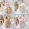 Plush Rabbit Keychain Backpack Charm With Jade Rabbit Fur Soft Stuffed Animal For Kids Travel Accessories