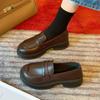 Japanese Small Leather Shoes Women'S British Style Black Platform Loafers Retro Uniform Single Shoes