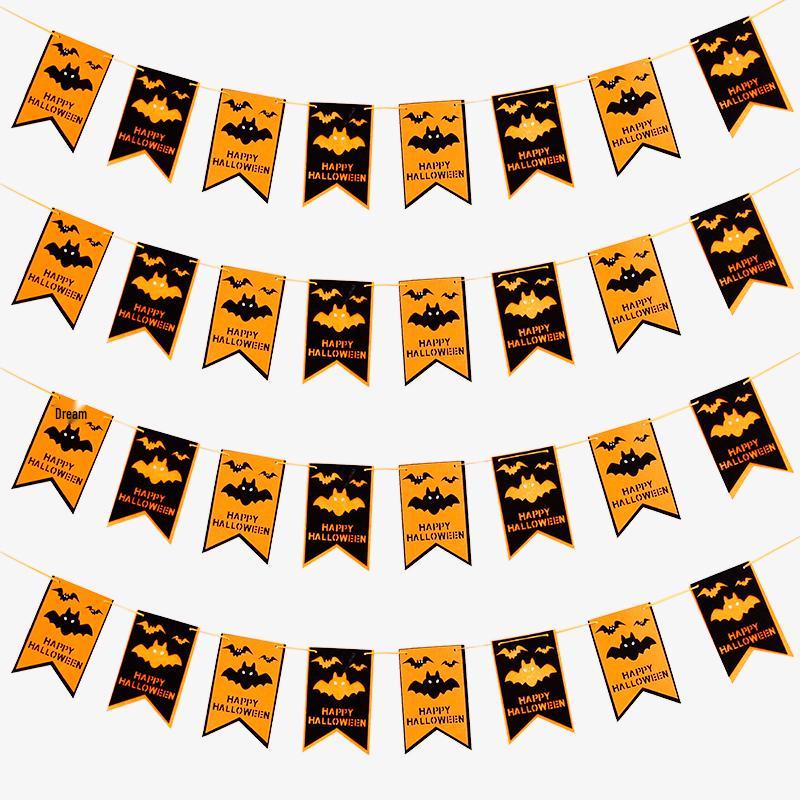 Halloween Pumpkin Lantern Hanging Flag Ornament for Bar or Door Decor Scene Props