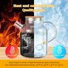Glass Pitcher with Bamboo Lid 1800ml Glass Water Pitcher Multifunctional Heat Resistant Glass Jug with Handle for Hot Cold Tea